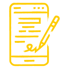 digital signature yellow icon